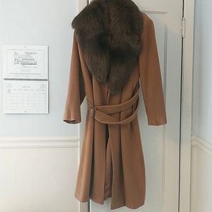 Issac Mizrahi cashmere and fox fur coat